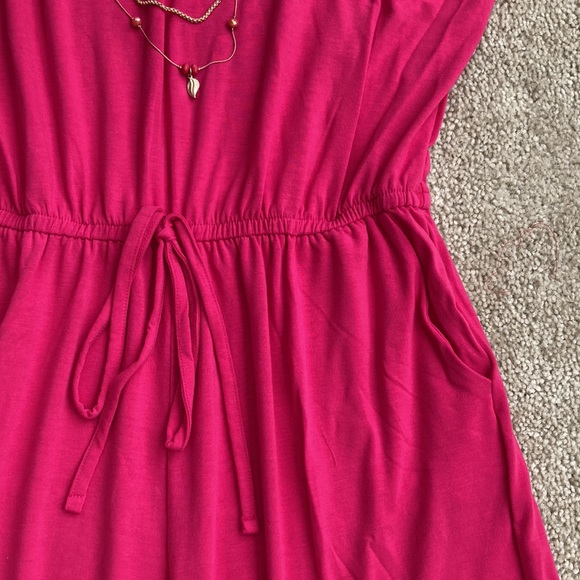 Bright Pink Short Sleeve Romper - Picture 4 of 12